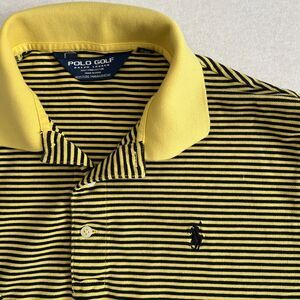 Mens yellow and black striped Polo Ralph Lauren Golf size medium shirt